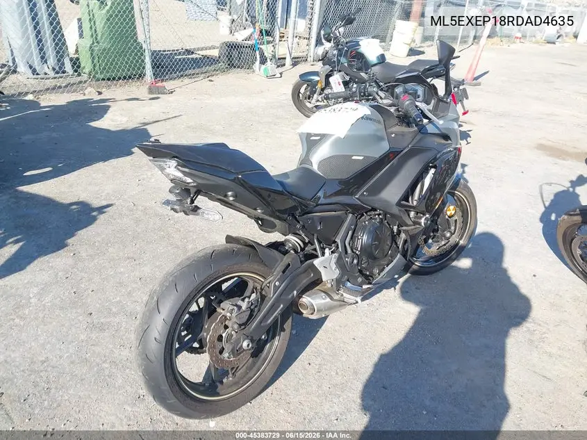 2024 Kawasaki Ex650 P VIN: ML5EXEP18RDAD4635 Lot: 45383729