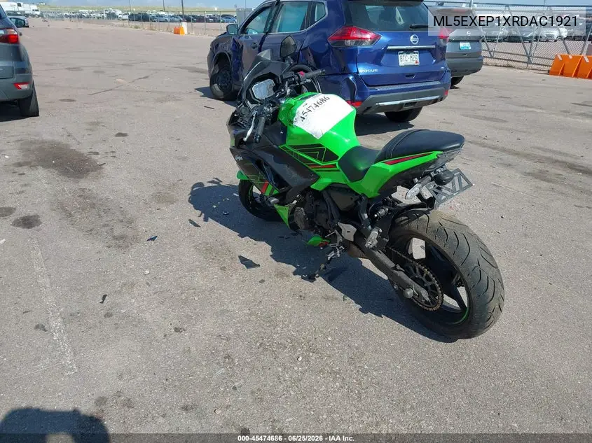 2024 Kawasaki Ex650 P VIN: ML5EXEP1XRDAC1921 Lot: 45474686