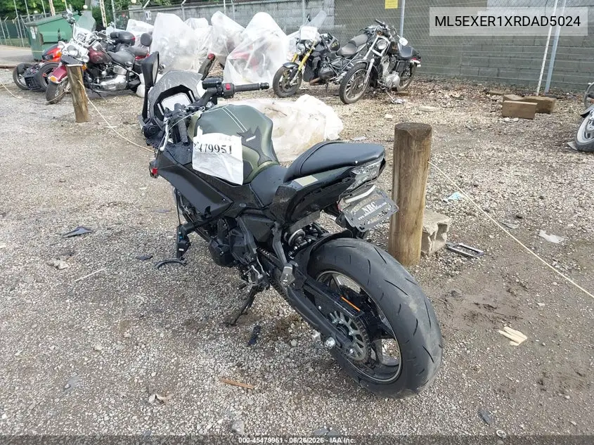 2024 Kawasaki Ex650 R VIN: ML5EXER1XRDAD5024 Lot: 45479951