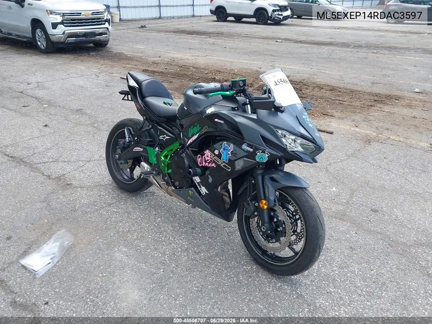 2024 Kawasaki Ex650 P VIN: ML5EXEP14RDAC3597 Lot: 45506707