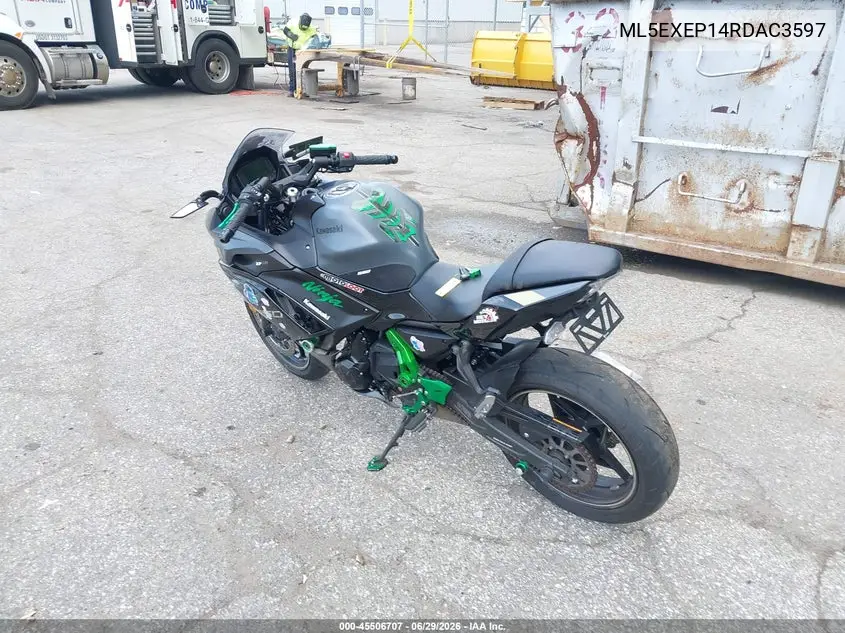 2024 Kawasaki Ex650 P VIN: ML5EXEP14RDAC3597 Lot: 45506707