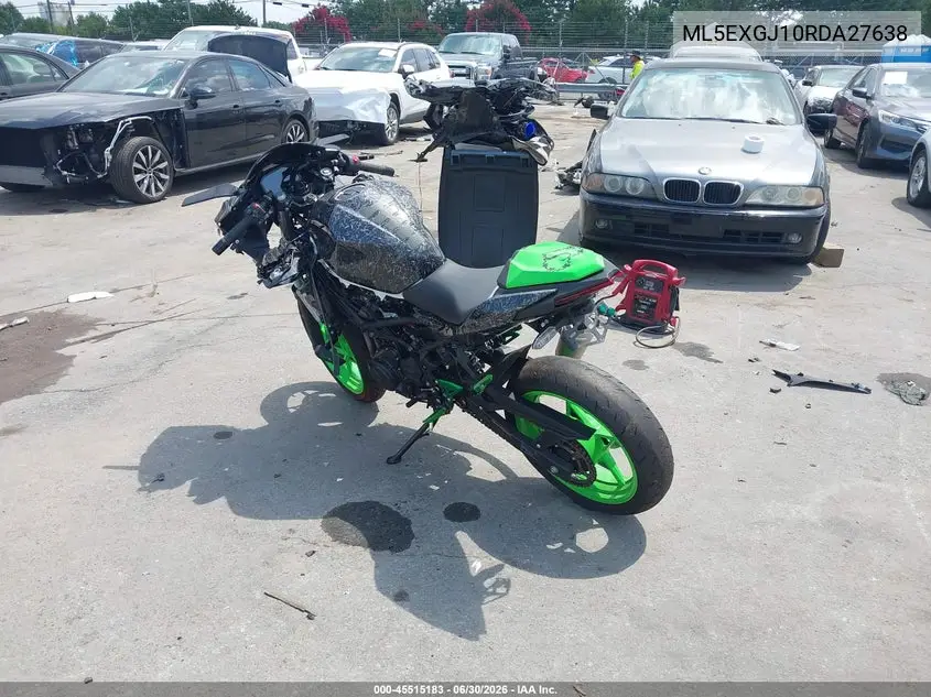 2024 Kawasaki Ex500 A/B VIN: ML5EXGJ10RDA27638 Lot: 45515183