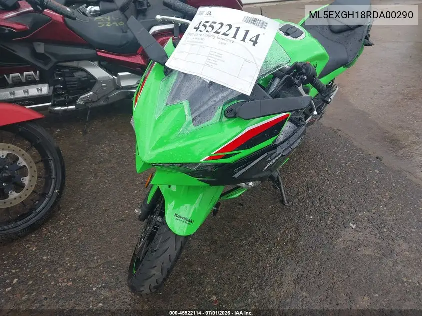 2024 Kawasaki Ex500 H VIN: ML5EXGH18RDA00290 Lot: 45522114