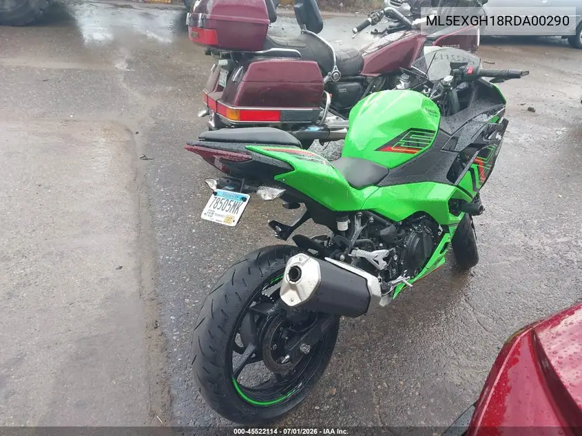 2024 Kawasaki Ex500 H VIN: ML5EXGH18RDA00290 Lot: 45522114