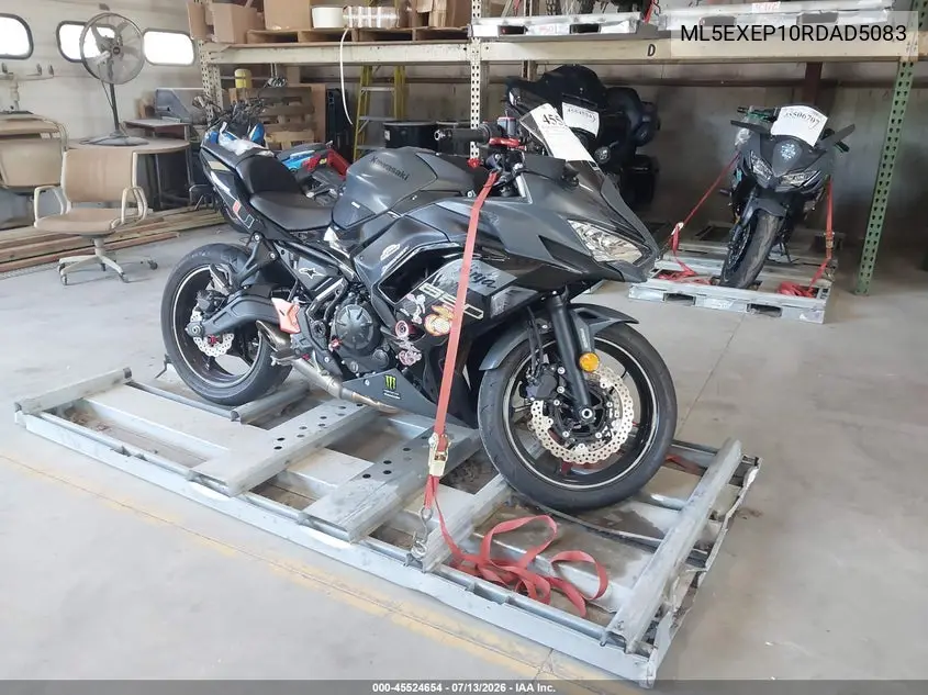 2024 Kawasaki Ex650 P VIN: ML5EXEP10RDAD5083 Lot: 45524654