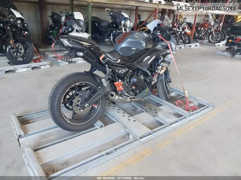 2024 Kawasaki Ex650 P VIN: ML5EXEP10RDAD5083 Lot: 45524654