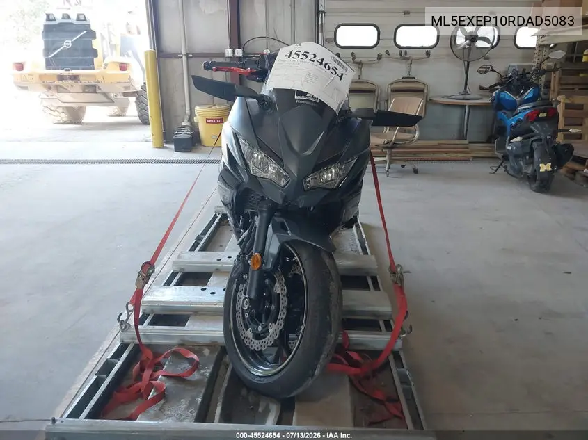 2024 Kawasaki Ex650 P VIN: ML5EXEP10RDAD5083 Lot: 45524654