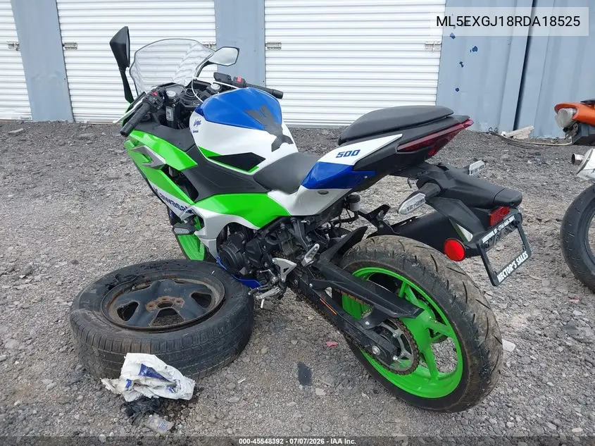 2024 Kawasaki Ex500 A/B VIN: ML5EXGJ18RDA18525 Lot: 45548392