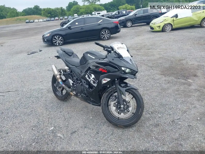 2024 Kawasaki Ex500 H VIN: ML5EXGH19RDA22203 Lot: 45560560