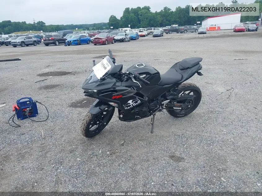 2024 Kawasaki Ex500 H VIN: ML5EXGH19RDA22203 Lot: 45560560