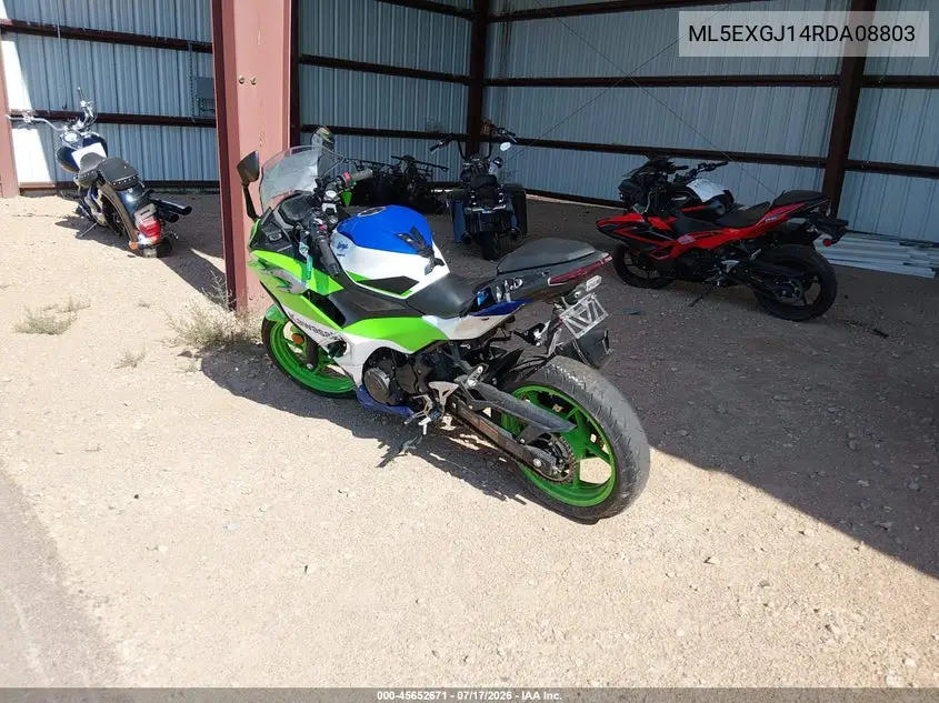 2024 Kawasaki Ex500 A/B VIN: ML5EXGJ14RDA08803 Lot: 45652671