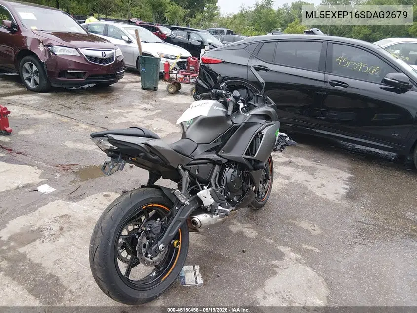 2025 Kawasaki Ex650 P VIN: ML5EXEP16SDAG2679 Lot: 45150458