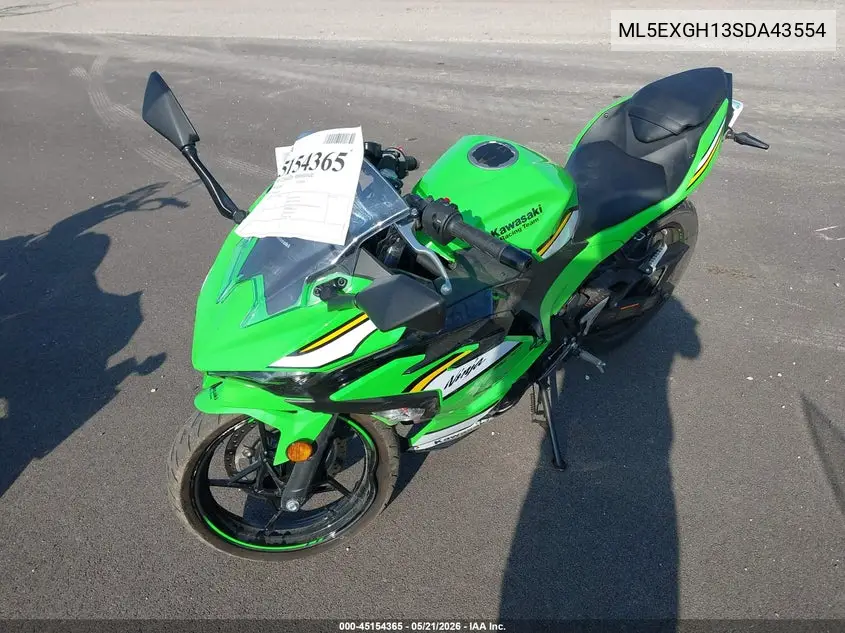 2025 Kawasaki Ex500 H VIN: ML5EXGH13SDA43554 Lot: 45154365