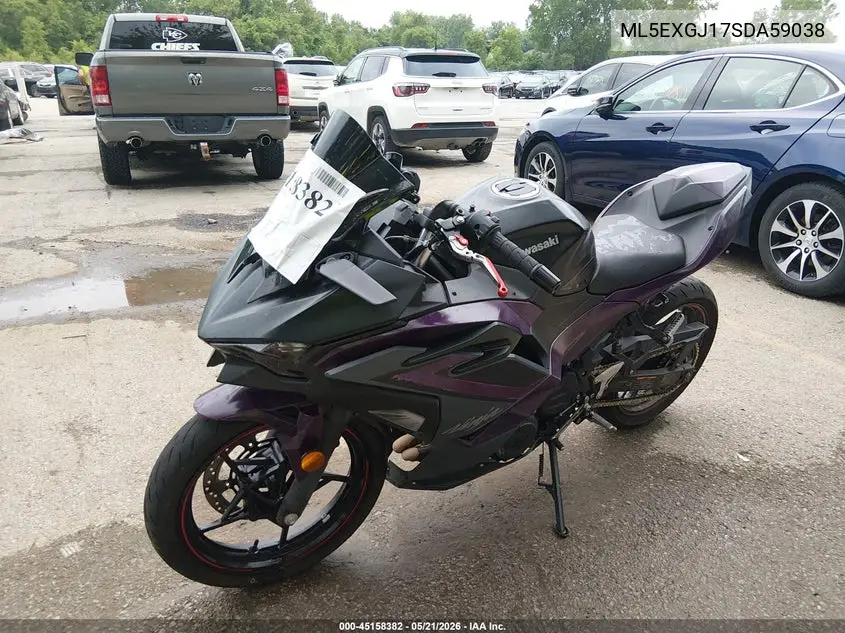 2025 Kawasaki Ex500 A/B VIN: ML5EXGJ17SDA59038 Lot: 45158382