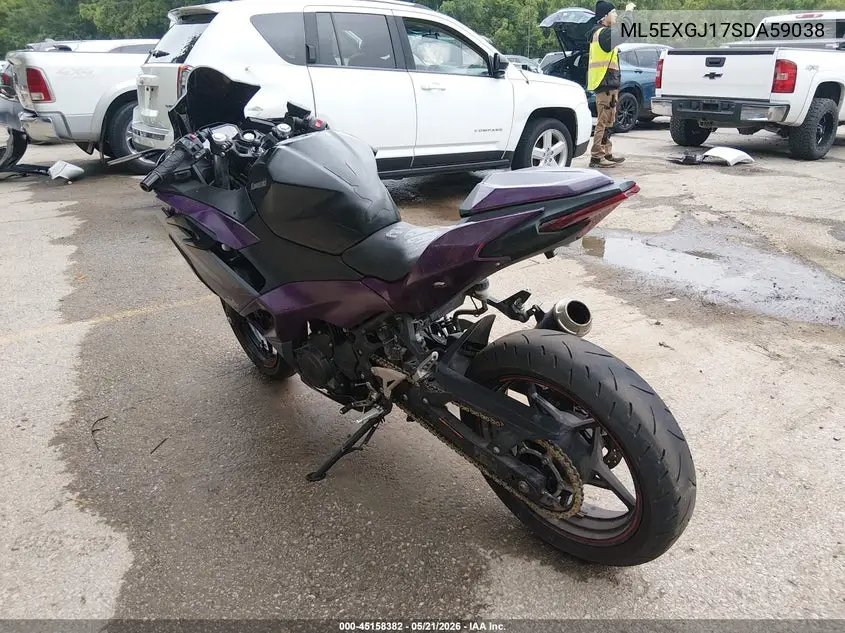 2025 Kawasaki Ex500 A/B VIN: ML5EXGJ17SDA59038 Lot: 45158382