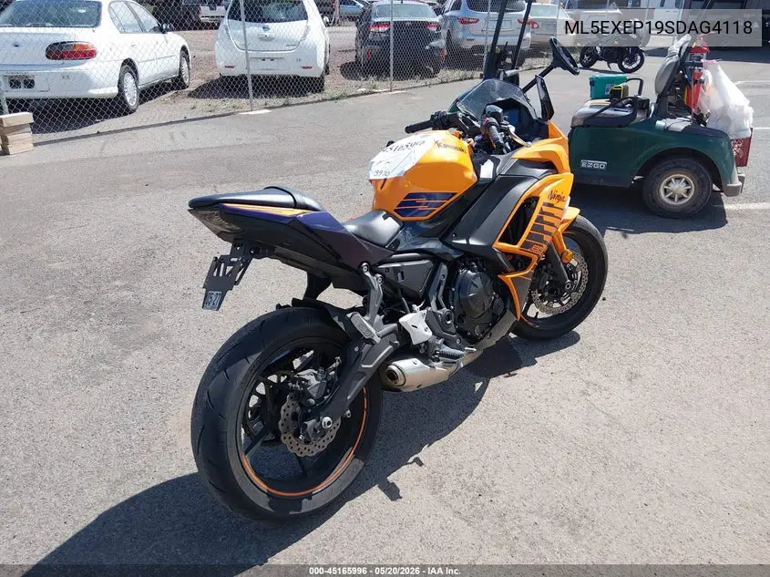 2025 Kawasaki Ex650 P VIN: ML5EXEP19SDAG4118 Lot: 45165996
