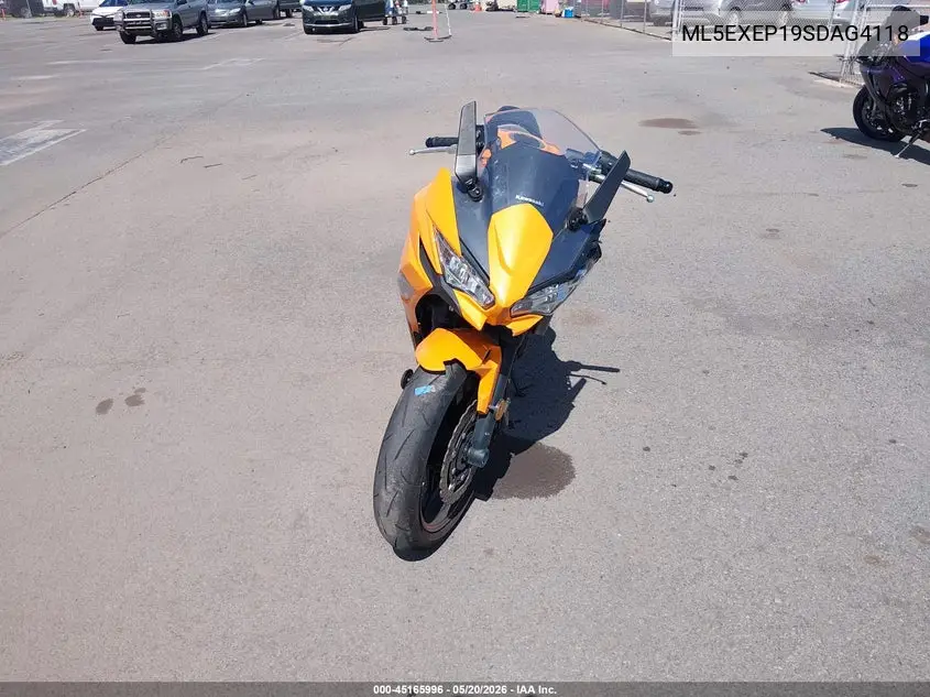 2025 Kawasaki Ex650 P VIN: ML5EXEP19SDAG4118 Lot: 45165996