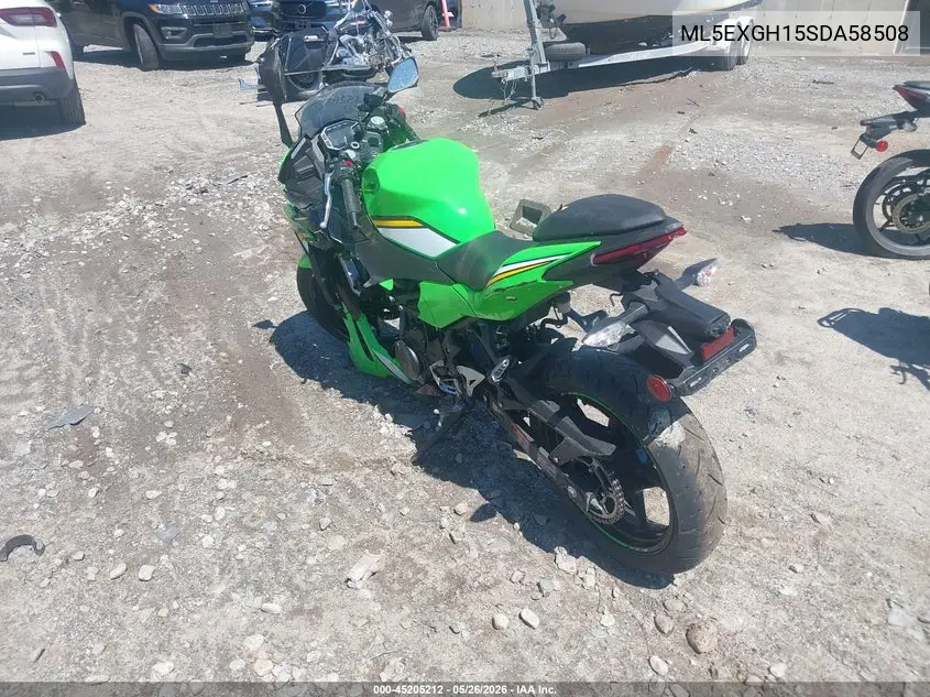 2025 Kawasaki Ex500 H VIN: ML5EXGH15SDA58508 Lot: 45205212