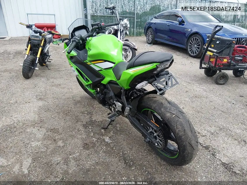 2025 Kawasaki Ex650 P VIN: ML5EXEP18SDAE7424 Lot: 45225070