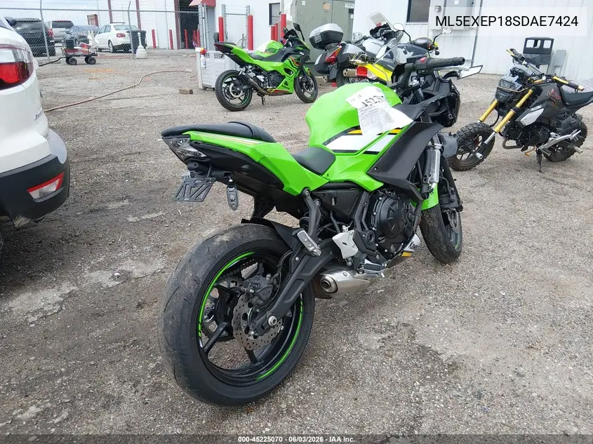 2025 Kawasaki Ex650 P VIN: ML5EXEP18SDAE7424 Lot: 45225070