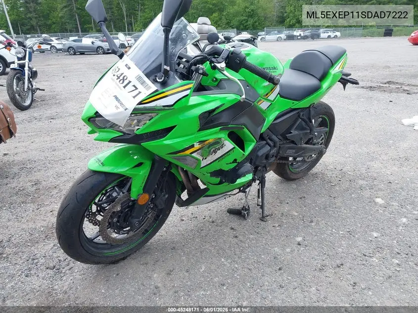 2025 Kawasaki Ex650 P VIN: ML5EXEP11SDAD7222 Lot: 45248171