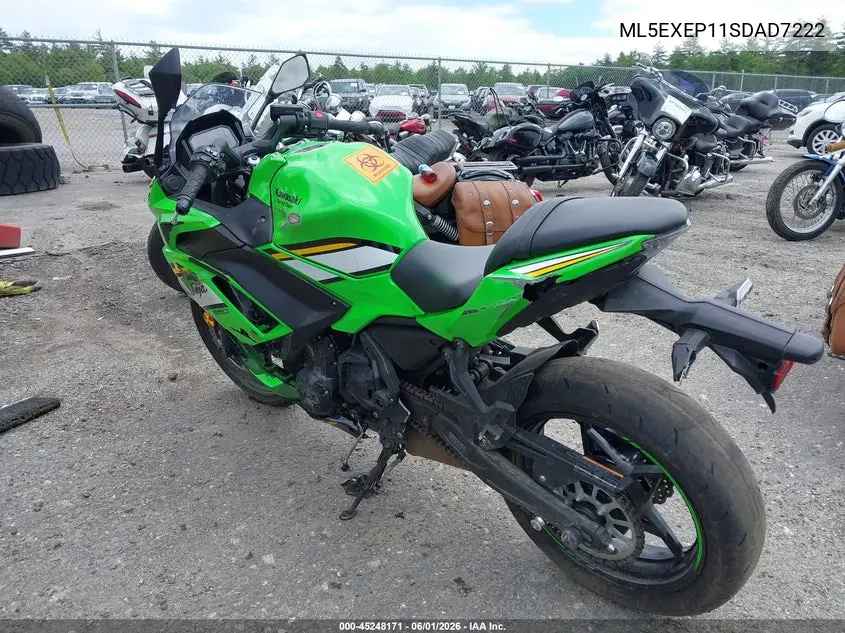 2025 Kawasaki Ex650 P VIN: ML5EXEP11SDAD7222 Lot: 45248171