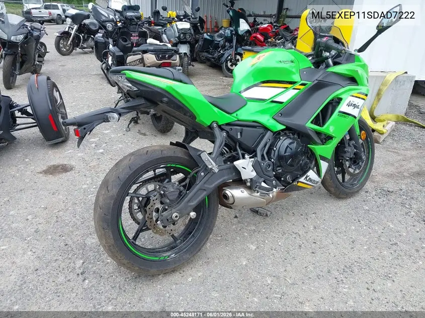 2025 Kawasaki Ex650 P VIN: ML5EXEP11SDAD7222 Lot: 45248171
