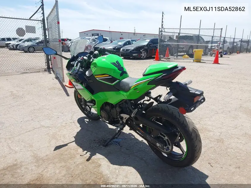 2025 Kawasaki Ex500 A/B VIN: ML5EXGJ11SDA52862 Lot: 45296741