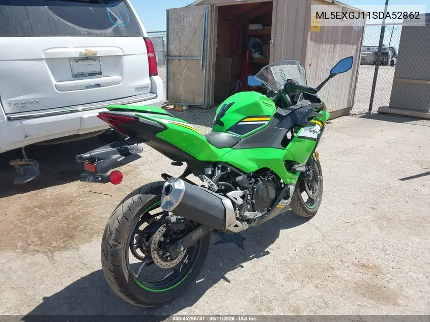 2025 Kawasaki Ex500 A/B VIN: ML5EXGJ11SDA52862 Lot: 45296741