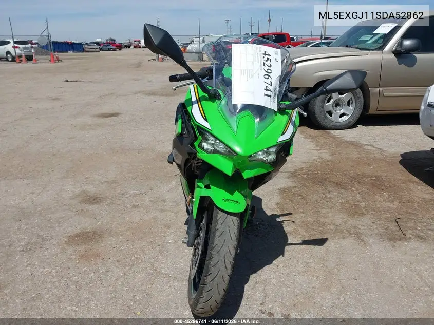 2025 Kawasaki Ex500 A/B VIN: ML5EXGJ11SDA52862 Lot: 45296741