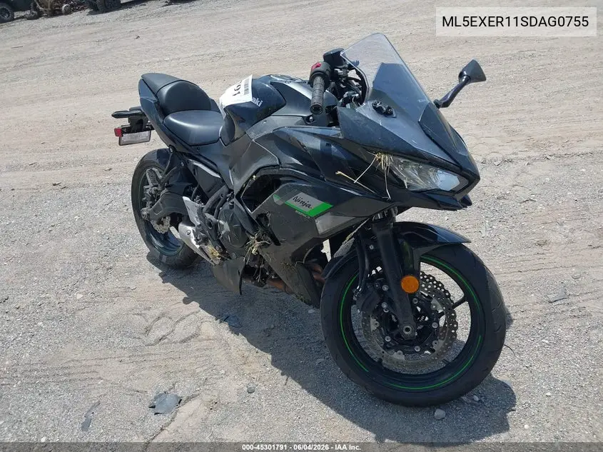 2025 Kawasaki Ex650 R VIN: ML5EXER11SDAG0755 Lot: 45301791
