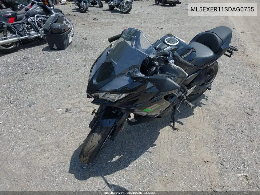 2025 Kawasaki Ex650 R VIN: ML5EXER11SDAG0755 Lot: 45301791