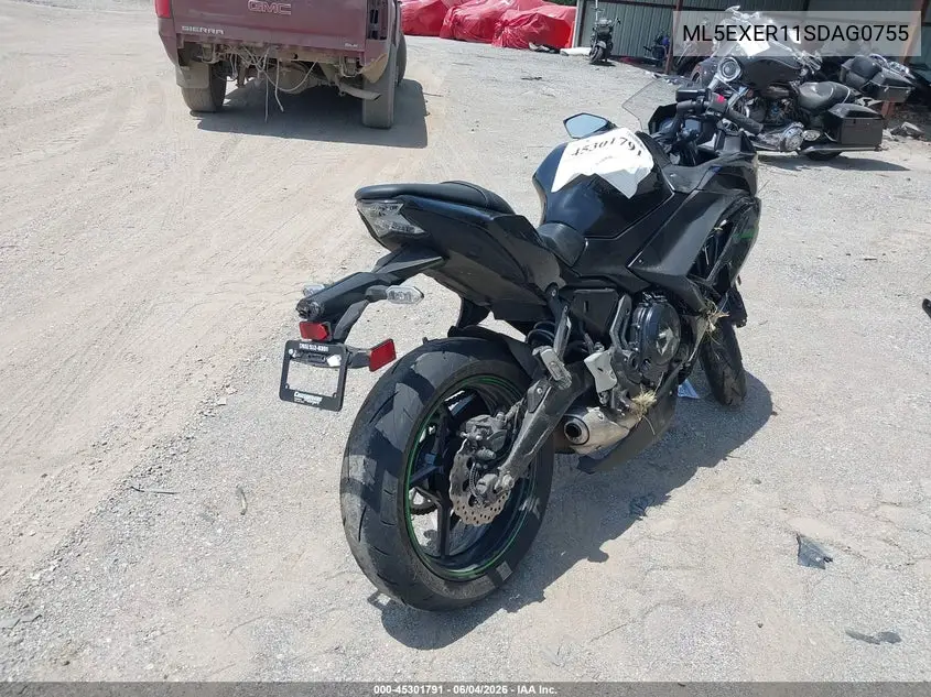 2025 Kawasaki Ex650 R VIN: ML5EXER11SDAG0755 Lot: 45301791