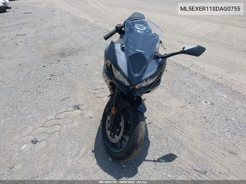2025 Kawasaki Ex650 R VIN: ML5EXER11SDAG0755 Lot: 45301791