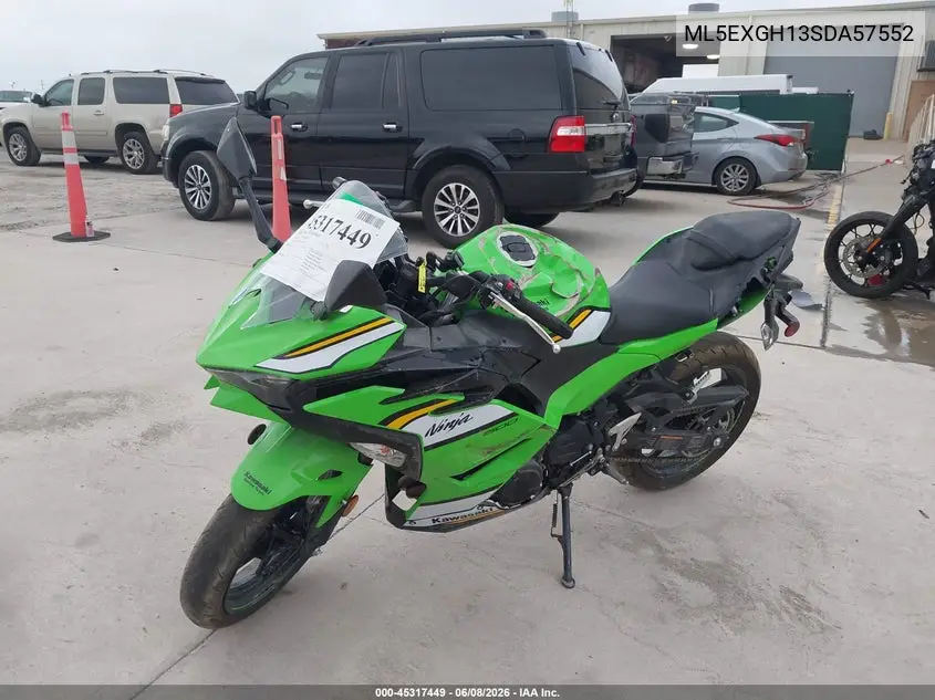 2025 Kawasaki Ex500 H VIN: ML5EXGH13SDA57552 Lot: 45317449