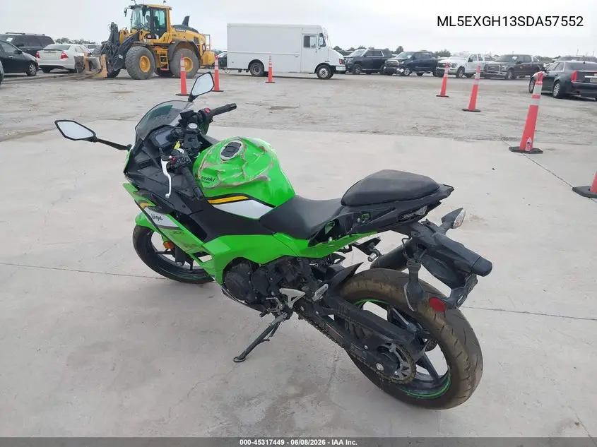2025 Kawasaki Ex500 H VIN: ML5EXGH13SDA57552 Lot: 45317449