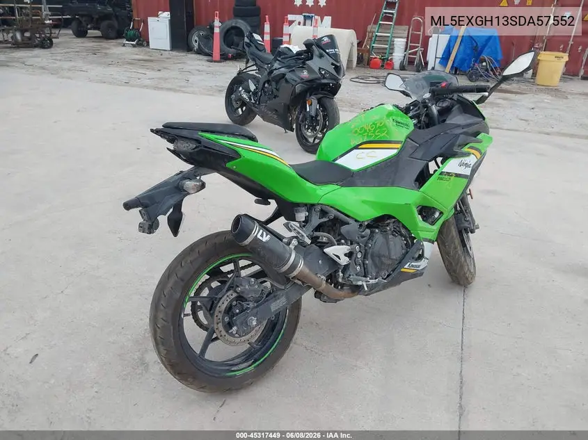 2025 Kawasaki Ex500 H VIN: ML5EXGH13SDA57552 Lot: 45317449