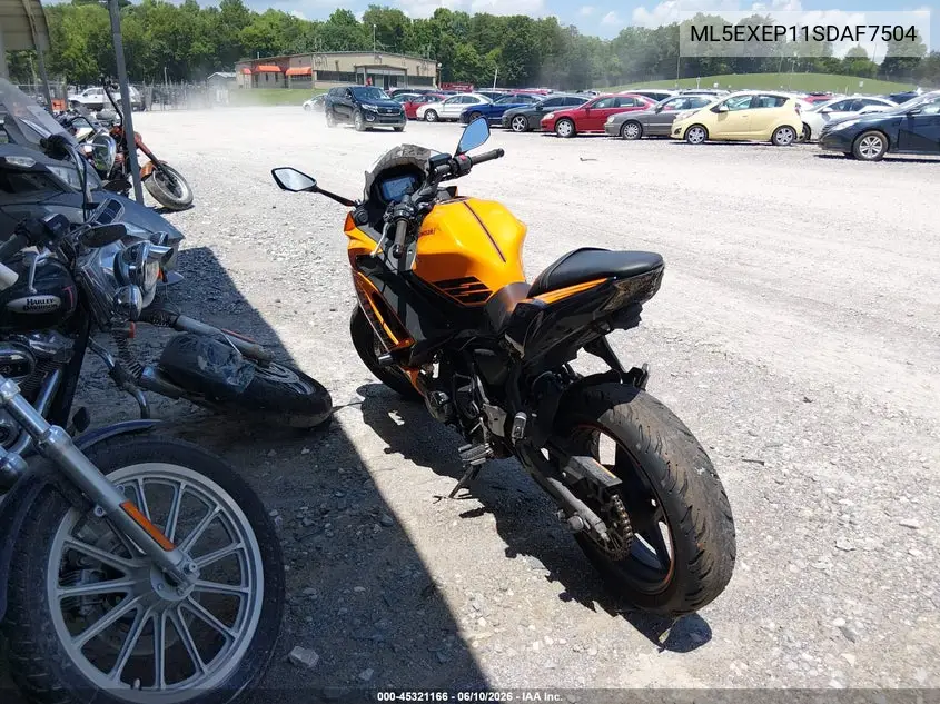 2025 Kawasaki Ex650 P VIN: ML5EXEP11SDAF7504 Lot: 45321166