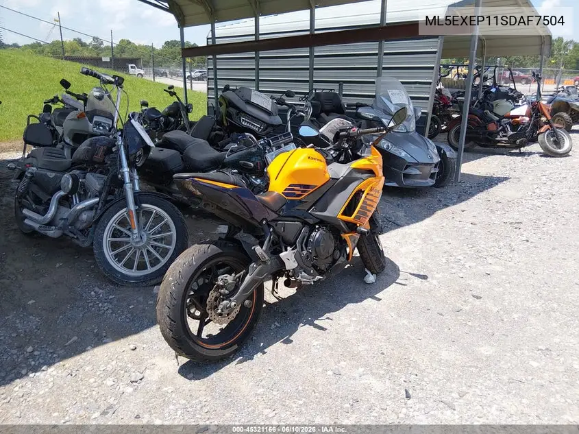 2025 Kawasaki Ex650 P VIN: ML5EXEP11SDAF7504 Lot: 45321166