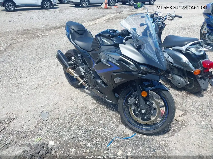 2025 Kawasaki Ex500 A/B VIN: ML5EXGJ17SDA61081 Lot: 45351626