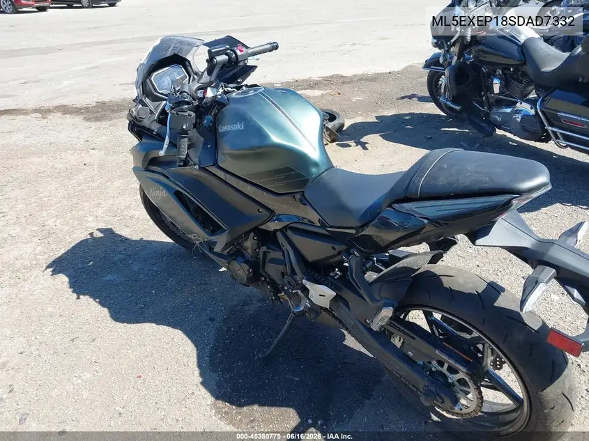 2025 Kawasaki Ex650 P VIN: ML5EXEP18SDAD7332 Lot: 45380775