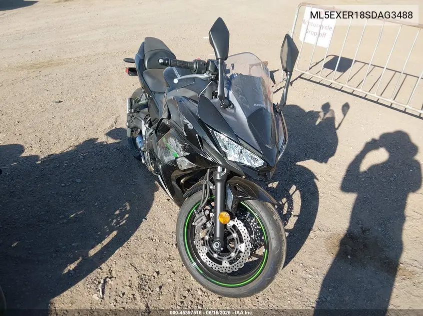 2025 Kawasaki Ex650 R VIN: ML5EXER18SDAG3488 Lot: 45397516