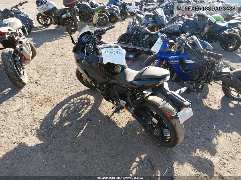 2025 Kawasaki Ex650 R VIN: ML5EXER18SDAG3488 Lot: 45397516
