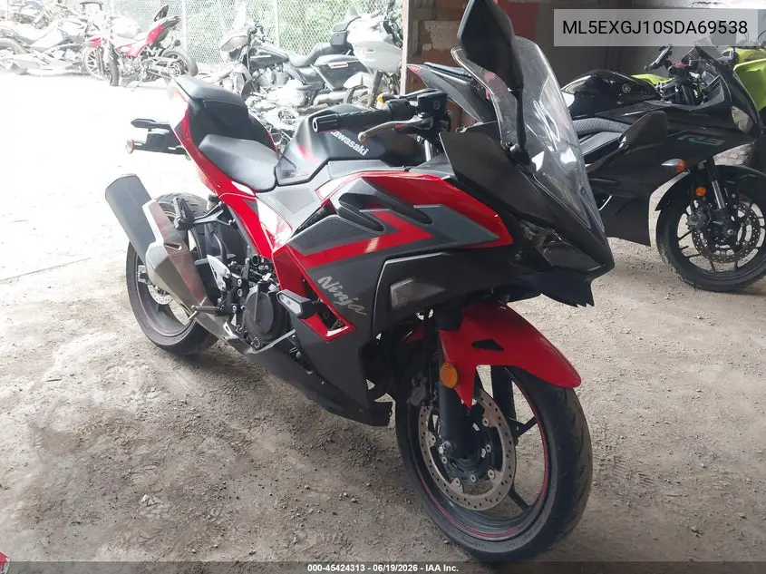 2025 Kawasaki Ex500 A/B VIN: ML5EXGJ10SDA69538 Lot: 45424313