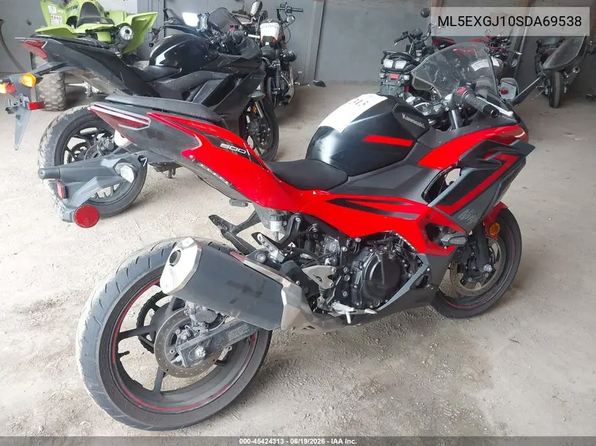 2025 Kawasaki Ex500 A/B VIN: ML5EXGJ10SDA69538 Lot: 45424313