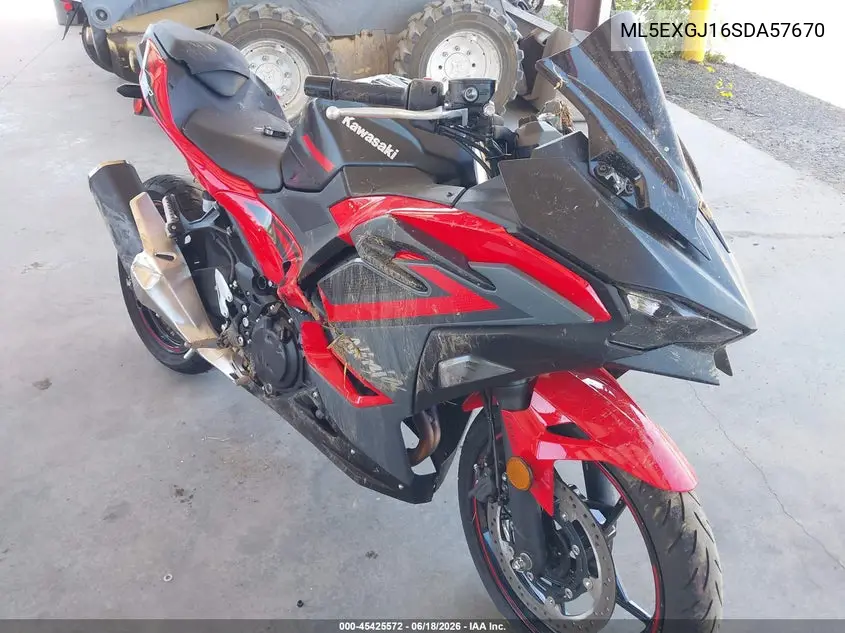 2025 Kawasaki Ex500 A/B VIN: ML5EXGJ16SDA57670 Lot: 45425572