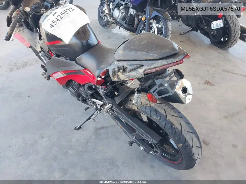 2025 Kawasaki Ex500 A/B VIN: ML5EXGJ16SDA57670 Lot: 45425572