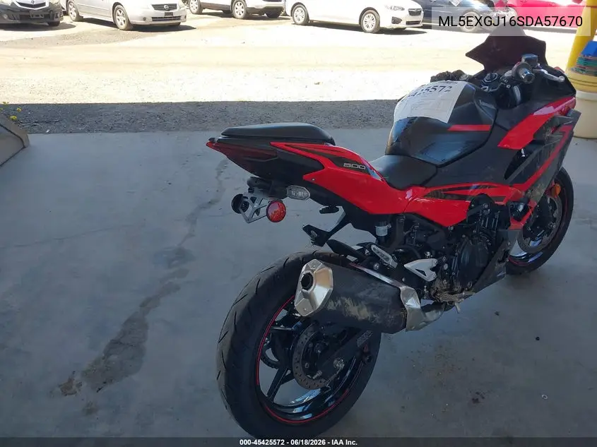 2025 Kawasaki Ex500 A/B VIN: ML5EXGJ16SDA57670 Lot: 45425572