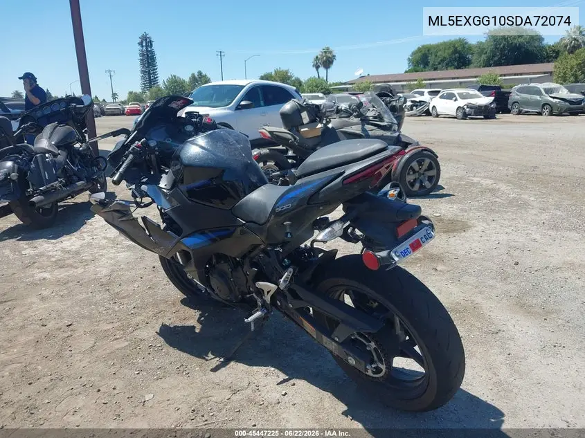 2025 Kawasaki Ex500 VIN: ML5EXGG10SDA72074 Lot: 45447225