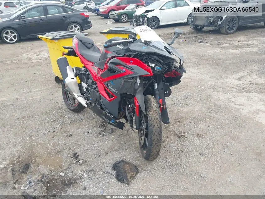 2025 Kawasaki Ex500 VIN: ML5EXGG16SDA66540 Lot: 45458220